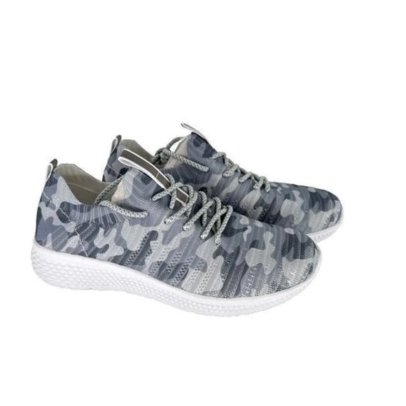 Urban Sport by J/Slides Shoes - Urban Sport by J/Slides Camo Knit Sneakers 6 Grey White Low Top Trainers